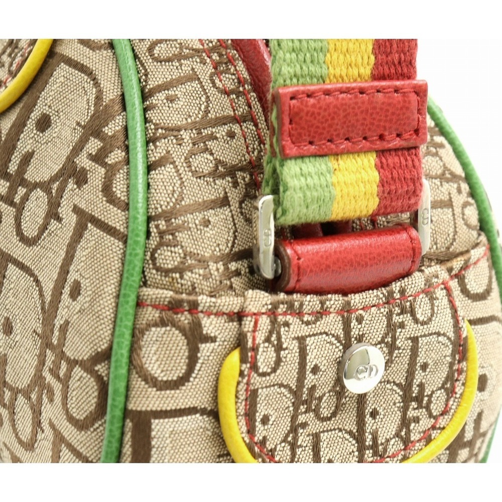 Dior Rasta Christian Trotter Khaki Bag  Leather Shoulder Red Beige - Picture 7 of 9